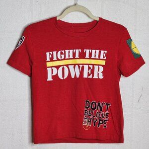 Defend Brooklyn Fight The Power Red Don't Believe the Hype SS Kids T-Shirt Sz M
